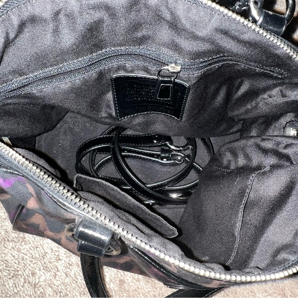 Coach Leopard Purple Purse, Gently Used, Good Condition. - Picture 3 of 4